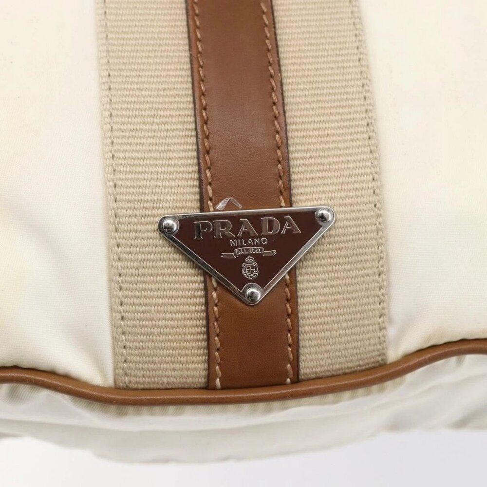PRADA Shoulder Bag Nylon Beige Silver Auth ka273 - Picture 12 of 16